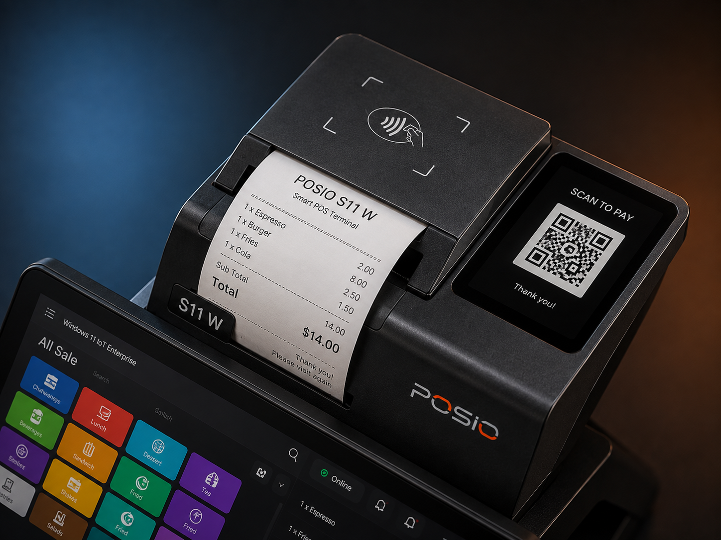 2.4″ Customer LCD & 80mm Printer